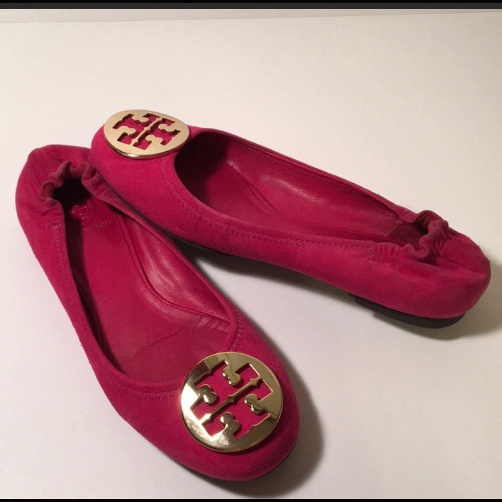 Tory Burch Reva Flats in Suede Pink